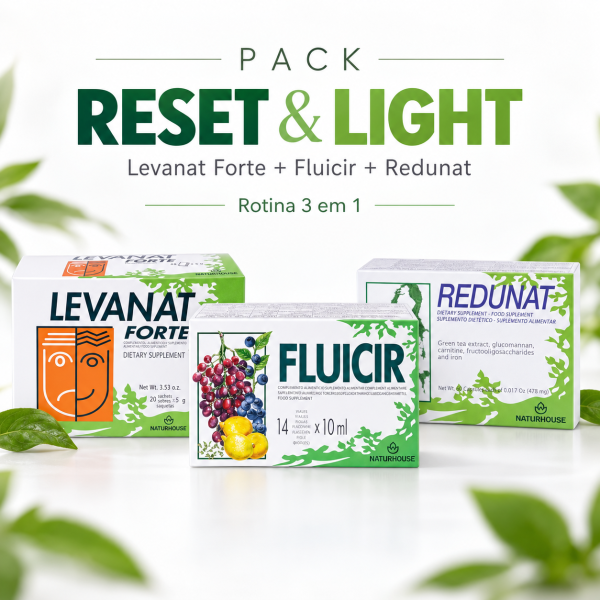 Pack Reset & Light Naturhouse com Levanat Forte Fluicir e Redunat